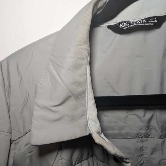 Arc'teryx Men's Rico Shacket Grey 750 Down Snap Front Shirt Jacket | Large - Picture 10 of 12